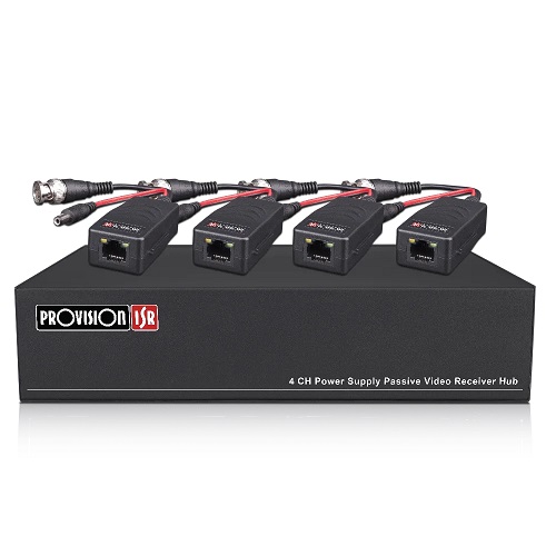 סט ריכוז בלונים ל-4 ערוצים כולל מתח למצלמות פרוויז'ן Provision PTR-401VHP-HD 4CH HD VIDEO + HIGH POWER